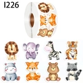 Rotolo di adesivi di animali ad acquerello con leoni e tigri per bambini - Animali della Foresta (1226) / 2,9 cm