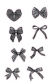 Cartoon bow stickers in black and grey patterns for stationery decoration and gift sealing - 500 Stickers / Black Gray Outlined Style (ZB30)