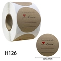 2-inch kraftpapier stickers op rol met 'homemade with love' tekst en rood hartje - Rond (H126) / 5cm
