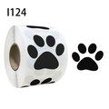 Roll of black animal paw print stickers with decorative dog claw pattern for kids - Claw Print / 3.8cm (I124)