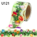 Christmas chalkboard border roll with pine needles, gift boxes and snowflakes motifs - Christmas Holiday Theme (U121)