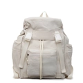 Zaino capiente in tela bianco crema con chiusura a coulisse e fibbia per studenti - Bianco Sporco