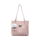 Bolso tote rosa claro con adorno de mariposa y colgante de nube de peluche para mujer - Rosa
