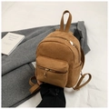 Chic brown suede mini backpack featuring gold zippers and adjustable straps in a studio view - No Pendant / Brown