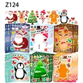 Set di 6 adesivi natalizi fai-da-te per bambini con Babbo Natale Pupazzo di neve e Renna - Set Serie Natalizia (Z124)