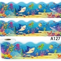 Cartoon ocean world bulletin board border stickers with colorful sea creatures in rolls - Underwater World Style (A127)