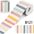 Autocollants de bordure de tableau d'affichage avec rayures pastels et design épuré - Rayures Morandi (B121)