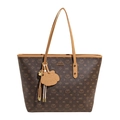 Donkerbruine shopper met Lazy Breeze puppyprint en bijpassende bedel accessoire - Bruin