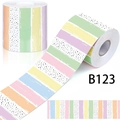 Rouleau de bordure pour tableau d'affichage à rayures arc-en-ciel et pois noirs - Rayures Macaron Peintes à la Main (B123)
