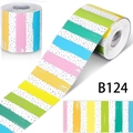 Bordures autocollantes à rayures colorées et points noirs pour décoration scolaire DIY - Rayures à Pois Cinq Couleurs (B124)