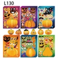 6er-Pack Halloween DIY Kürbis Deko-Aufkleber mit verschiedenen Gesichts-Gesichtsausdrücken - Kürbis Ausdruck Kombination (L130)