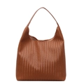Braune gewebte Hobo-Schultertasche für Damen mit großem Fassungsvermögen im Vintage-Stil - Braun