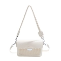 Cream white crossbody bag featuring quilted bubble texture and braided shoulder strap - White