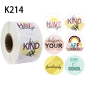 Rouleau d'autocollants de motivation avec citations inspirantes comme Be Kind et Have Courage - K214 (2,5 cm / 500 pièces)