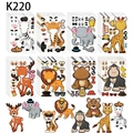 Set di 8 adesivi fai-da-te di animali dei cartoni animati con zebra, tigre ed elefante - Adesivi Puzzle Animali (K220) / 16.5x11.5cm