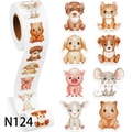 Rotolo di adesivi per animali domestici con gatti e cani in stile acquerello carino - Tema Animali Domestici Carini (N124)