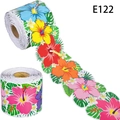 Tropische hibiscus en palmblad bulletinboard bordersticker met gegolfde rand - Tropische Hawaïaanse Hibiscusstijl (E122)