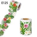 Prikbordrand met tropische hibiscusbloemen en palmbladeren voor in de klas - Tropische Breedbladige Bloemenstijl (E125)