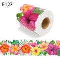Tropische hibiscusbloem patroon prikbord rand rol voor klaslokaal decoratie E127 - Realistische Veelkleurige Hibiscusstijl (E127)