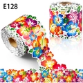 Kleurrijke hibiscus bloemen borderrol met geschulpte randen voor klaslokaal decor - Golvende Veelkleurige Hibiscusstijl (E128)