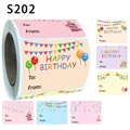 200 Happy Birthday Aufkleber Rolle mit Namensschildern für Geschenke und Dekoration - S202 (200 Aufkleber); 5*3.8