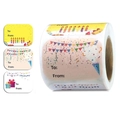 200 Birthday labels roll with colorful candles and gift boxes for gift sealing - Flags and Gifts Theme (S206)