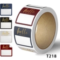 Rollo de pegatinas de Hello My Name Is de colores con zona blanca para nombres a mano - 100 Hojas Por Rollo