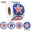 Rouleau de stickers étoiles patriotiques de 3,8 cm avec motifs du drapeau américain - 3.8cm/1.5inch