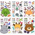 Set da 6 adesivi animali con decorazioni fai-da-te di dinosauro, volpe e giraffa - Confezione da 6 Fogli (16*11.4)