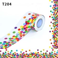 Colorful polka dot border stickers in a roll with glitter finish for DIY decoration - Multicolor Dots Style (T204)