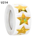 Roll of 500 gold holographic star stickers with sparkling diamond effect for rewards - Gold Holographic Broken Diamond Style (U214) / 2.5cm