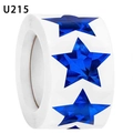 Pegatinas de estrellas holográficas azules en rollo para cuadros de recompensa - Estilo Láser Azul Real (U215) / 2.5cm