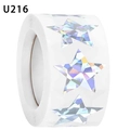 Roll of holographic star stickers with 2.5cm self-adhesive laser labels for rewards - Rainbow Holographic Laser Style (U216) / 2.5cm