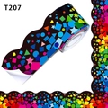 Scalloped blackboard border sticker with colorful geometric shapes on black background - Black Multicolor Geometry Style (T207)