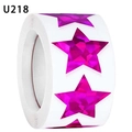 Roll of holographic rose red star reward stickers on white background for decoration - Rose Red Holographic Style (U218) / 2.5cm
