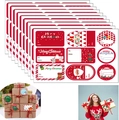 Christmas gift labels set with Merry Christmas text and To-From names space - Red and White Color Style (KP219)