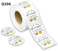 Detail of round pet stickers with 'Opt To Adopt' text and colorful cartoon animal patterns - Pet Adoption Slogan Style (Q206)