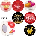 500 Valentinstag-Herzaufkleber Rolle mit 8 Mustern für Geschenke und Dekorationen - Feiertagsgrüße-Serie (C122)