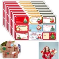Pack of 10 Christmas gift tag stickers featuring Santa, snowman and To/From labels - Classic Festival Style (KP216)