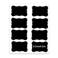 80 stuks waterdichte krijtbordlabels met golfvormige rand voor voorraadpotten - Schoolbord Etiket Stickers (S209) / Zwart