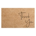 Close-up of minimalist kraft paper Thank You card with elegant black script lettering - Artistic Right Aligned Style (MY408) / 50 Sheets