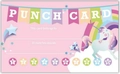 Macro view of pink unicorn loyalty punch card for students with ten punch slots - Unicorn Theme (KP60)