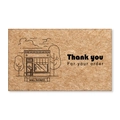 Macro shot of Kraft paper thank you cards with small business illustrations for packaging - Minimalist Shop Cloud Style (MY410) / 50 Sheets