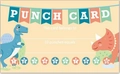Detail of 10-point loyalty reward punch card with colorful dinosaurs for school kids - Dinosaur Theme (KP61)