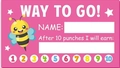 Dettaglio della carta premio rosa con ape e dieci cerchi perforati per bambini - Stile Ape Rosa (KP64)
