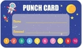 Detail view of space-themed student punch cards with astronaut design and punch points - Astronaut Space Style (KP75)