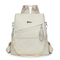 Eleganter cremeweißer Damen Rucksack mit großer Kapazität und abnehmbarem Schultergurt - Gebrochenes Weiß