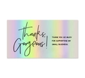 Detailed holographic thank you cards with vibrant rainbow laser effect for small businesses - Iridescent Appreciation Style (KP26) / 50 Sheets