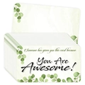 Dettaglio di biglietti motivazionali con design eucalipto e scritta You Are Awesome - Verde