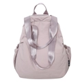 Zaino in nylon viola impermeabile per donna con grande capacità e tasche laterali con lacci - Viola Chiaro